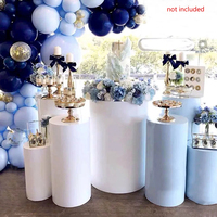 Ensemble de 5 socles cylindriques en fer blanc, supports de présentation pour la décoration de table de dessert de mariage