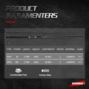 <span class=keywords><strong>Canne</strong></span> à pêche Hunthouse pour bar 2,75 m M MH 2 pièces, <span class=keywords><strong>canne</strong></span> à pêche télescopique en carbone haute résistance avec anneaux Fuji - Product Image 4