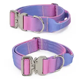 Adjustable Combat Gradient Dog Collar Breathable Soft Cosy Mesh Padded Washable Nylon Collar for Small/Medium/Large Dogs