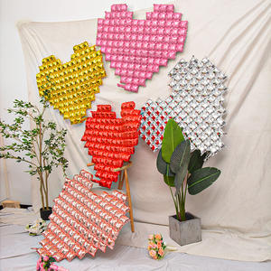 Globo grande en forma de corazón de amor, globo cuadrado de papel de aluminio para decoración de <span class=keywords><strong>fondo</strong></span> - Product Image 5
