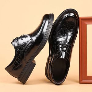 Customized Men's <b>Height</b>-<b>Increasing</b> Waterproof Leather <b>Shoes</b> Classic Casual Walking Business Formal Dress <b>Shoes</b> Anti-Slip - Product Image 6