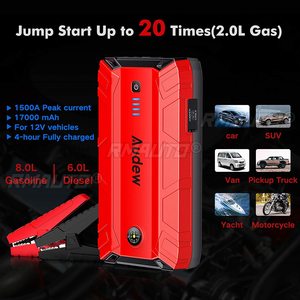 AUDEW เครื่องช่วยสตาร์ทรถยนต์ 17000mAh 1500A แบตเตอรี่สำรองสำหรับสตาร์ทรถยนต์ อุปกรณ์ช่วยสตาร์ทรถยนต์ฉุกเฉิน - Product Image 6
