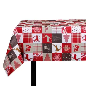 Seasonal Christmas printed table cloth holiday table cover polyester waterproof table linen