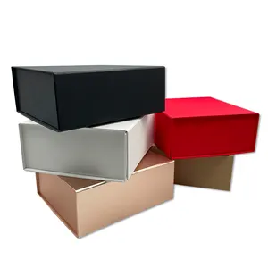 Factory Custom OEM rigid book shaped magnetic UV embossed gift Shopping folding box