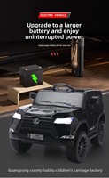 Voiture jouet électrique Lexus 4x4 tout-terrain télécommandée pour enfants de 1 à 6 ans avec musique, conduite autonome, portes ouvrantes, double siège et lumières LED