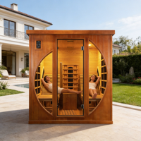 Sauna extérieur de luxe pour 2 personnes, fauteuil inclinable de luxe en bois de pruche massif, infrarouge lointain, garantie 1 an