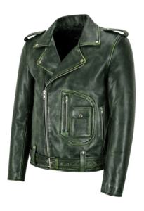 Custom 100% Genuine <b>Green</b> Wax Hide <b>Leather</b> Men’s <b>Blazer</b> Tailored Fit Private Label OEM/ODM Modern Luxury Style - Product Image 2