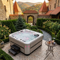 Jacuzzi Spa le plus vendu, design ergonomique incliné, espace spacieux pour 4 personnes, spa d'hydrothérapie en acrylique avec 60 jets