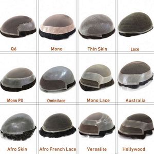 <strong>Highlight</strong> Color Thin PU Skin Base Natural Human <strong>Hair</strong> <strong>Men's</strong> Toupee - Product Image 5