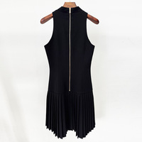 Robe d'été décontractée sans manches, simple, élégante, plissée, courte, style A, pour femmes