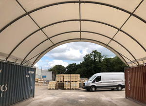 Fabricante chino de carpa de almacenamiento tipo almacén para contenedores de 20 pies/40 pies, de doble armazón, ignífuga y de rápida construcción. - Product Image 5