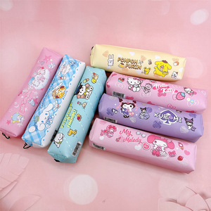 Estuche de Lápices con Diseño de Dibujos Animados, Gran Capacidad, PU de Una Sola Capa, Estuche Rectangular para Estudiantes con Diseños de Kuromi y Cinnamoroll - Product Image 3