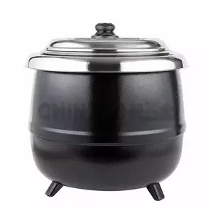 Calentador de sopa de <span class=keywords><strong>10L</strong></span>, olla caliente eléctrica de acero inoxidable, calentador de sopa para restaurante de comida rápida - Product Image 2