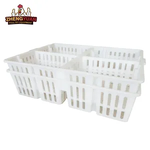 Cajas de gran tamaño para aves de corral, cesta de transporte de plástico, caja de transporte de pollitos de plástico apilable de cuatro compartimentos