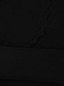 Vestido casual elegante de alta calidad para mujer, vestido de punto con cuello en V, manga larga con volantes, cinturón y corte acampanado, mini vestido para fiesta u oficina. - Product Image 6