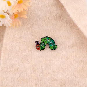 Pin de esmalte socialista Eat the Rich Broche Pines Caterpillar Pins de solapa Insignia en mochila Accesorios de ropa Regalos de joyería divertidos - Product Image 5