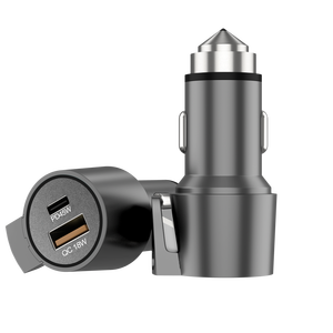 3 en 1 65W PD Tipo C Puerto Teléfono móvil Adaptador <span class=keywords><strong>de</strong></span> cargador <span class=keywords><strong>de</strong></span> coche <span class=keywords><strong>de</strong></span> metal rápido con <span class=keywords><strong>cortador</strong></span> <span class=keywords><strong>de</strong></span> cinturón <span class=keywords><strong>de</strong></span> seguridad - Product Image 1