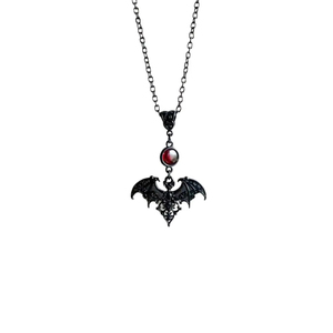 Collar con Colgante de Murciélago Negro y Cristal Rojo Gótico al por Mayor para Mujer, Joyería Satánica Pagana de Brujería para Fiesta de Halloween, Regalos - Product Image 4
