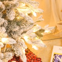 Beflockter Baum mit warmweißen LED-Lichtern, direkt vom Hersteller, Heimdekoration, künstlicher Weihnachtsbaum, IP44-zertifiziert, 210 cm