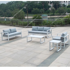 Divano moderno con divano e divano <span class=keywords><strong>da</strong></span> esterno con rivestimento a polvere bianca e divano <span class=keywords><strong>da</strong></span> <span class=keywords><strong>giardino</strong></span> in alluminio a forma di L - Product Image 3