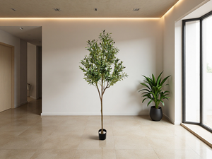 Plantas Artificiales en Maceta de Plástico de Altura Personalizada, Plantas Verdes, Olivo Artificial Grande para Decoración de Hogar, Sala de Estar, Oficina, Hotel, Restaurante - Product Image 1