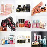 Etiquetas de Embalaje de Champú de Vinilo Impermeable con Lámina Dorada, Etiquetas Personalizadas para Botellas de Cosméticos para el Cuidado de la Piel, Adhesivos con Logotipo Impreso