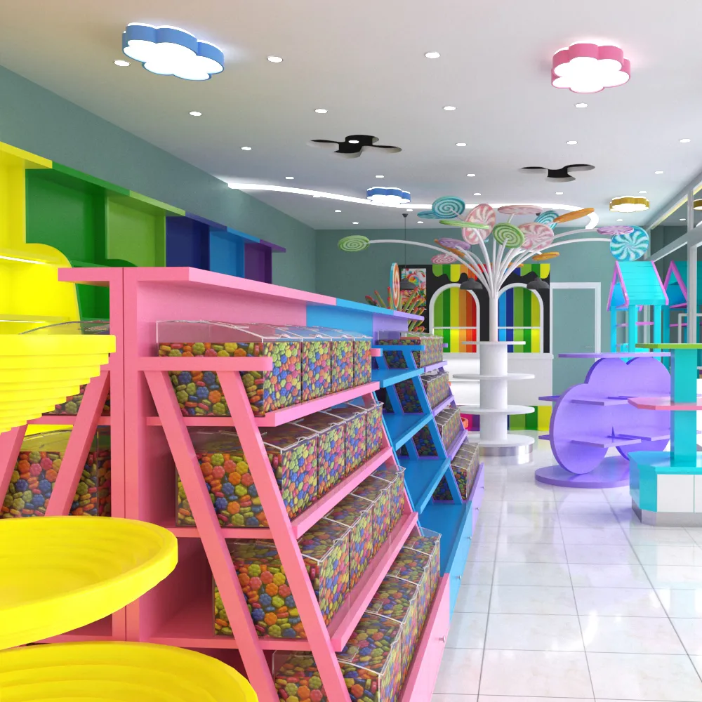 عرض متجر الحلوى على الطراز الحديث التصميم الداخلي للديكور أثاث متجر الحلوى تصميم عرض السكر لمتجر الحلويات