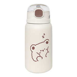 Doudou Bear <b>Thermos</b> Cup Insulated Water <b>Bottle</b> With Straw 304 Stainless Steel Portable For Students Back To School - Product Image 3