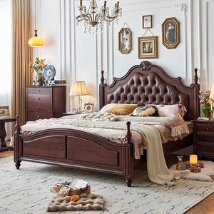 Tùy Chỉnh Châu Âu Giường Đôi Sang Trọng Đám Cưới Giường Vàng Vua Giường Biệt Thự Bộ Đồ Nội Thất - Product Image 3