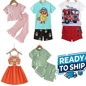 Lotes Mixtos de Ropa para Niñas Profit King: Conjuntos de Pantalones Acampanados con Lazo 3D y Vestidos con Recortes de Margaritas Naranjas, Listos para Enviar en 48 Horas - Product Image 1
