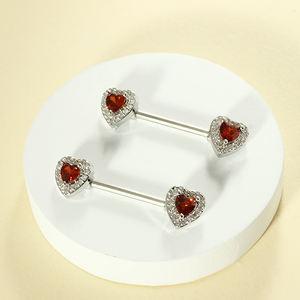 Anillo de Acero Inoxidable para <span class=keywords><strong>Mujer</strong></span>, <span class=keywords><strong>Piercing</strong></span> de Pezón Divertido, Piedra Principal de Circonita, Accesorios para <span class=keywords><strong>Piercing</strong></span> de Ombligo, 14G, Venta Al por Mayor, 1 Unidad - Product Image 6