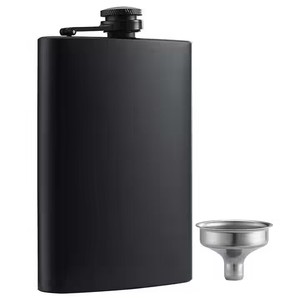 Fiaschette in Acciaio Inox Nero Opaco Multi-Capacità 6oz 7oz 8oz per Liquori, Whisky e Alcolici <span class=keywords><strong>con</strong></span> Imbuto - Product Image 2