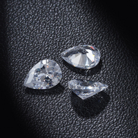 Starsgem Prix du diamant le moins cher par 1 gramme 5A CZ synthétique pierre précieuse en vrac couleur blanche forme de poire zircon cubique