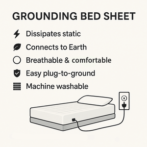 Foglio di messa a terra Beiga-conduttivo, cotone 95% + fibra d'argento 5%, antistaticmigliora il sonno e riduce l'infiammazione - Product Image 5