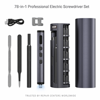 Tournevis électrique de précision 78-en-1 rechargeable, nouveau boîtier de rangement rotatif en tube carré pour centre de réparation, vente en gros OEM