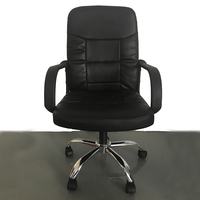 Chaise de bureau ergonomique pivotante en cuir pu, fauteuil de bureau de luxe avec roulettes