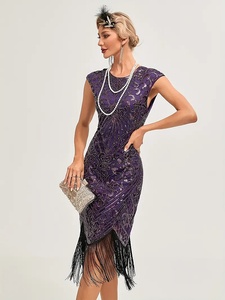 <span class=keywords><strong>Robe</strong></span> de soirée à sequins et franges pour femme, style années 1920, rétro, <span class=keywords><strong>grande</strong></span> <span class=keywords><strong>robe</strong></span> de soirée, <span class=keywords><strong>robe</strong></span> de <span class=keywords><strong>cocktail</strong></span>, <span class=keywords><strong>robe</strong></span> de bal, <span class=keywords><strong>robe</strong></span> de danse Charleston - Product Image 4