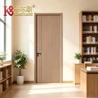 Porte en bois composite moderne résistante à l'humidité pour maison d'hôtes, placage anti-usure prolongeant la durée de vie, idéale pour appartements à usage intensif quotidien