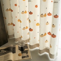 ShaoXing Rainbow Line Rideau occultant imprimé motif dessin animé, en tissu slub haute densité et lourd, antistatique, motif citrouille, pour salon