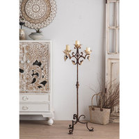 Bougeoir de luxe en métal décoratif, 1 pièce, support de bougie rétro Antique Menorah pour la décoration de la maison