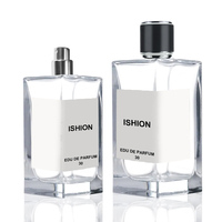 Vente en gros de flacons de parfum en verre transparent de luxe personnalisés OEM 30ml 50ml 100ml avec atomiseur et couvercle pour cadeau