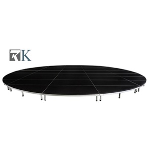 เวทีวงกลมปรับระดับความสูงได้แบบโมดูลาร์พร้อมม่านสำหรับงานแต่งงาน - Product Image 3