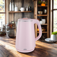 Bouilloire Électrique Double Paroi Isotherme Sans Fil à Température Contrôlée Automatiquement 2.2L 1500W en Acier Inoxydable pour Usage Domestique