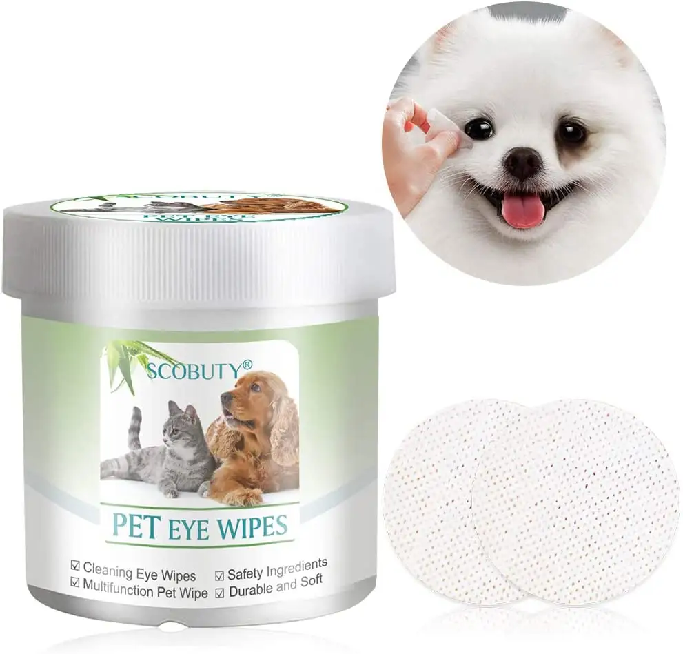 น้ำหอมและแอลกอฮอล์ฟรีภูมิแพ้สัตว์เลี้ยงผ้าเช็ดทำความสะอาดตาสำหรับสุนัขและแมว