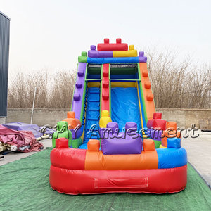 Tobogán acuático personalizado, Popular, comercial, bloques de construcción inflables - Product Image 2