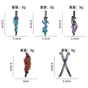 5 nouveaux badges en métal de haute qualité, design Demon Blade, pour la décoration de sacs <span class=keywords><strong>à</strong></span> <span class=keywords><strong>dos</strong></span> - Product Image 3