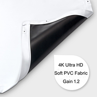 Écran de projection JAVES FFS 120" 150" 135 pouces 16:9 à gain élevé, compatible HD, cadre fixe 9 cm, PVC noir, certifié CE, garantie de 2 ans