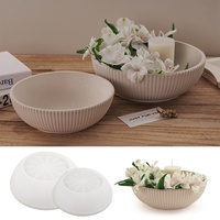 CARATTE DIY Grande Bougie Bol Planteur Moule en Silicone pour Résine Béton Ciment
