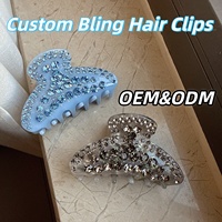 Barrettes à cheveux en acétate de diamant de luxe personnalisées UME, fortement ornées de strass, accessoires pour cheveux scintillants pour femmes