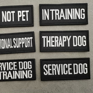 ブラックホワイト刺繍ペットK9パッチサービス犬はペットを飼わないアップリケ縫い付けバッグ帽子服バッグ帽子アニマルパッチ用 - Product Image 4